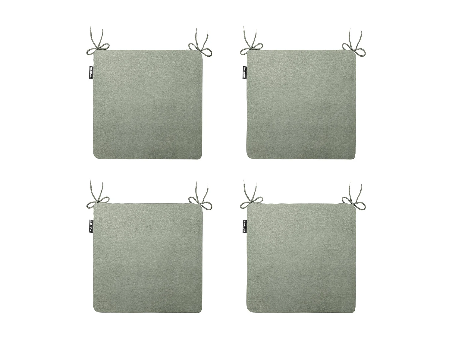 Coussin d'assise Naples kaki - Environ 40 x 40 cm - Lot de 4