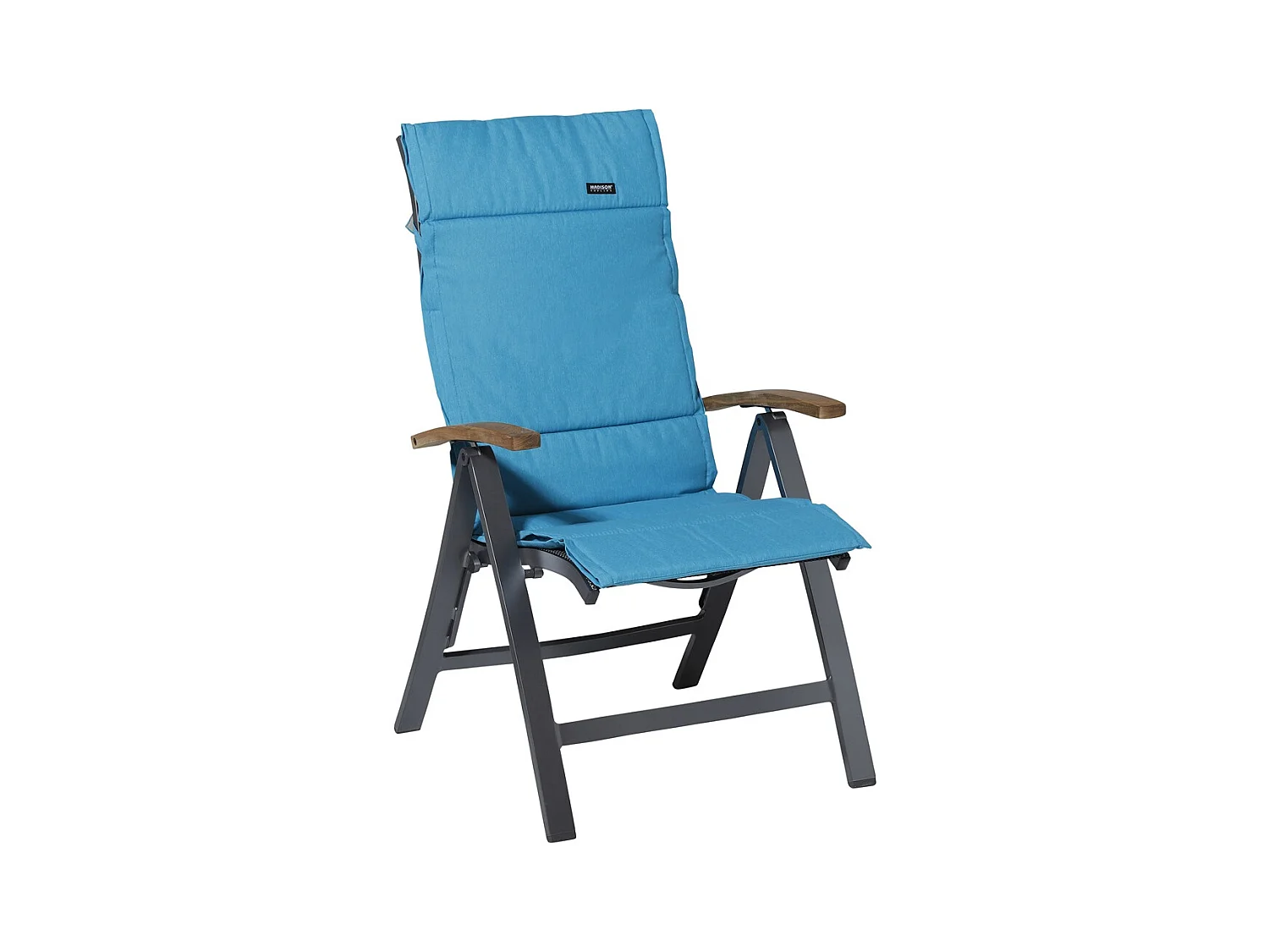 Coussin de jardin Fiber Deluxe Panama aqua - Env. 125x50 cm - Lot de 4