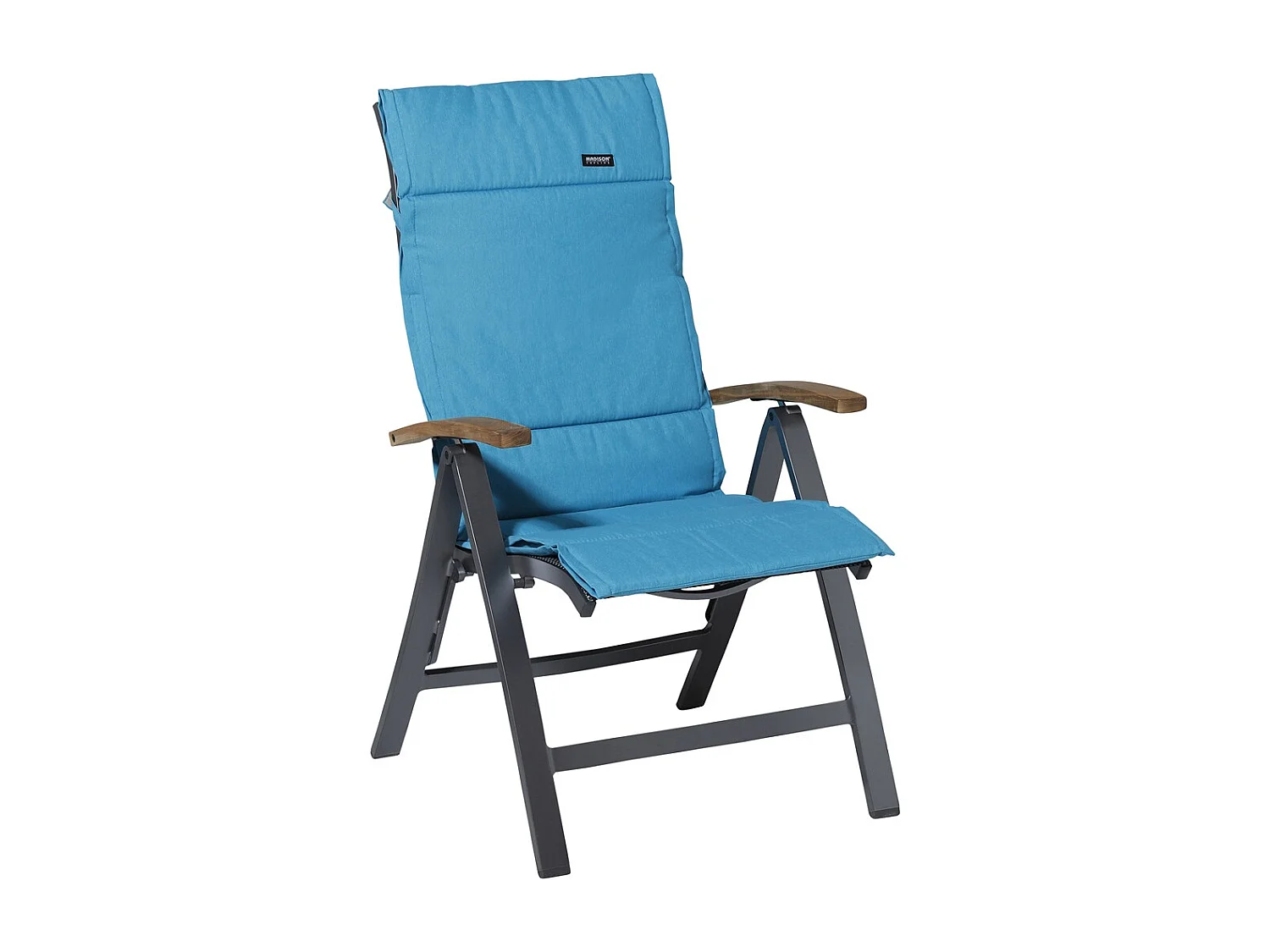 Coussin de jardin Fiber Deluxe Panama aqua - Env. 125x50 cm - Lot de 4