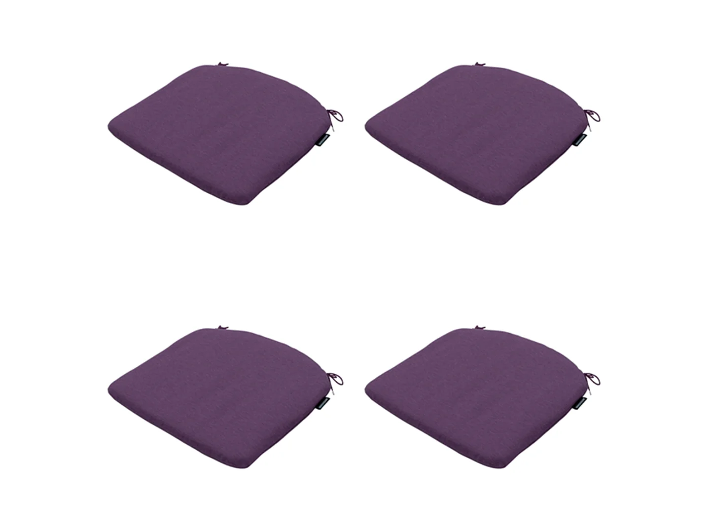 Coussin d'assise Panama violet - Environ 46 x 48 cm - Lot de 4