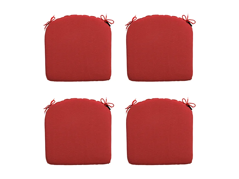 Coussin d'assise Panama rouge brique - Env. 46x48 cm - Lot de 4