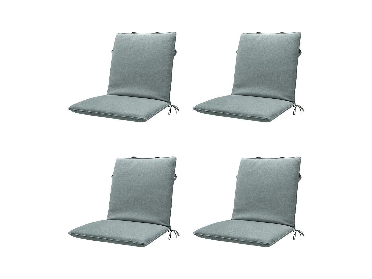 Coussin de chaise empilable Toile argentée éco+ - Env. 97x49 cm - Lot de 4