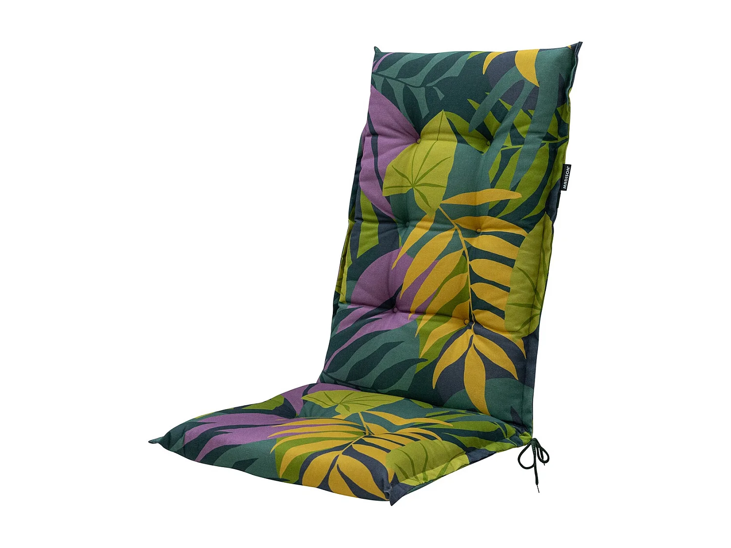 Coussin de chaise de jardin haut dossier Iven vert - Environ 123 x 50 cm - Lot de 4