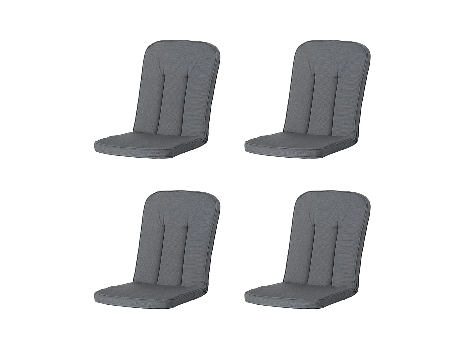 Coussin de jardin Carlo / Calvia Rib gris - Env. 100 x 48 cm - Lot de 4
