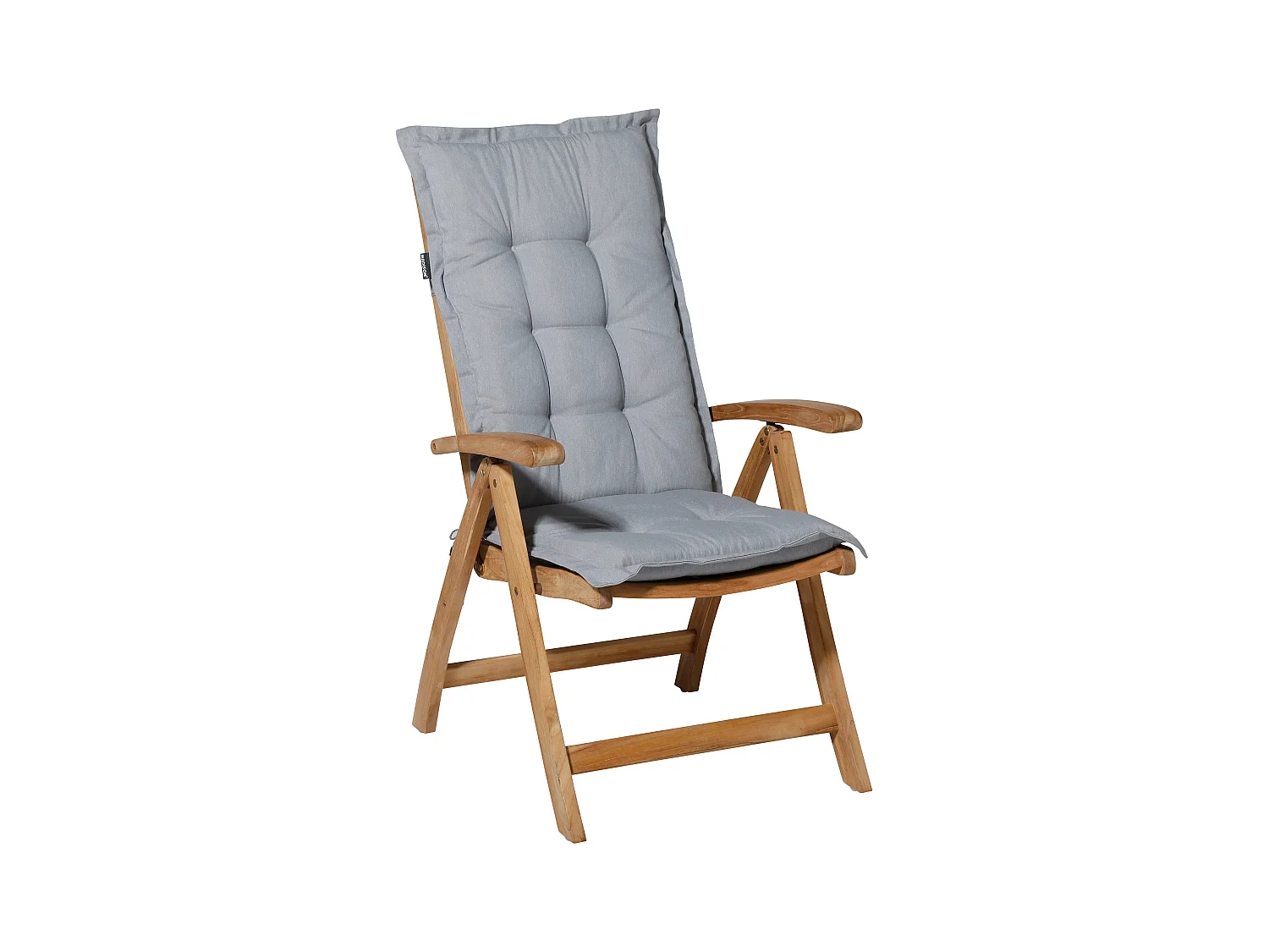 Coussin de chaise de jardin dossier bas Panama gris clair - Environ 105 x 50 cm - Lot de 4