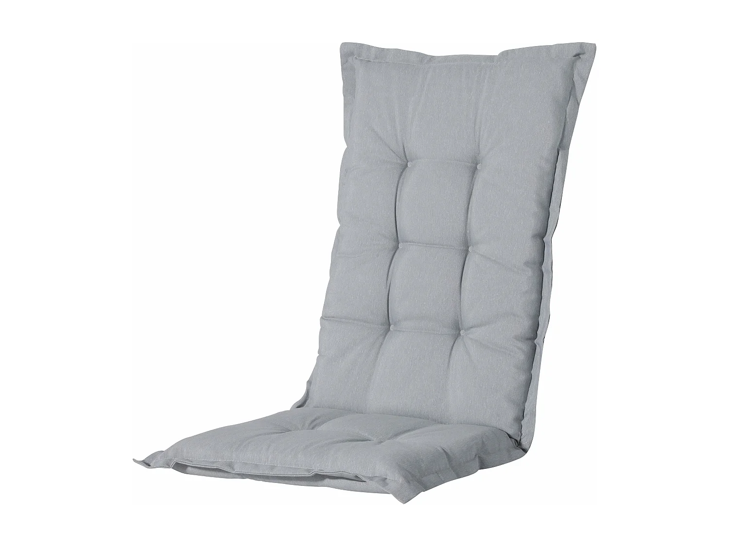 Coussin de chaise de jardin dossier bas Panama gris clair - Environ 105 x 50 cm - Lot de 4