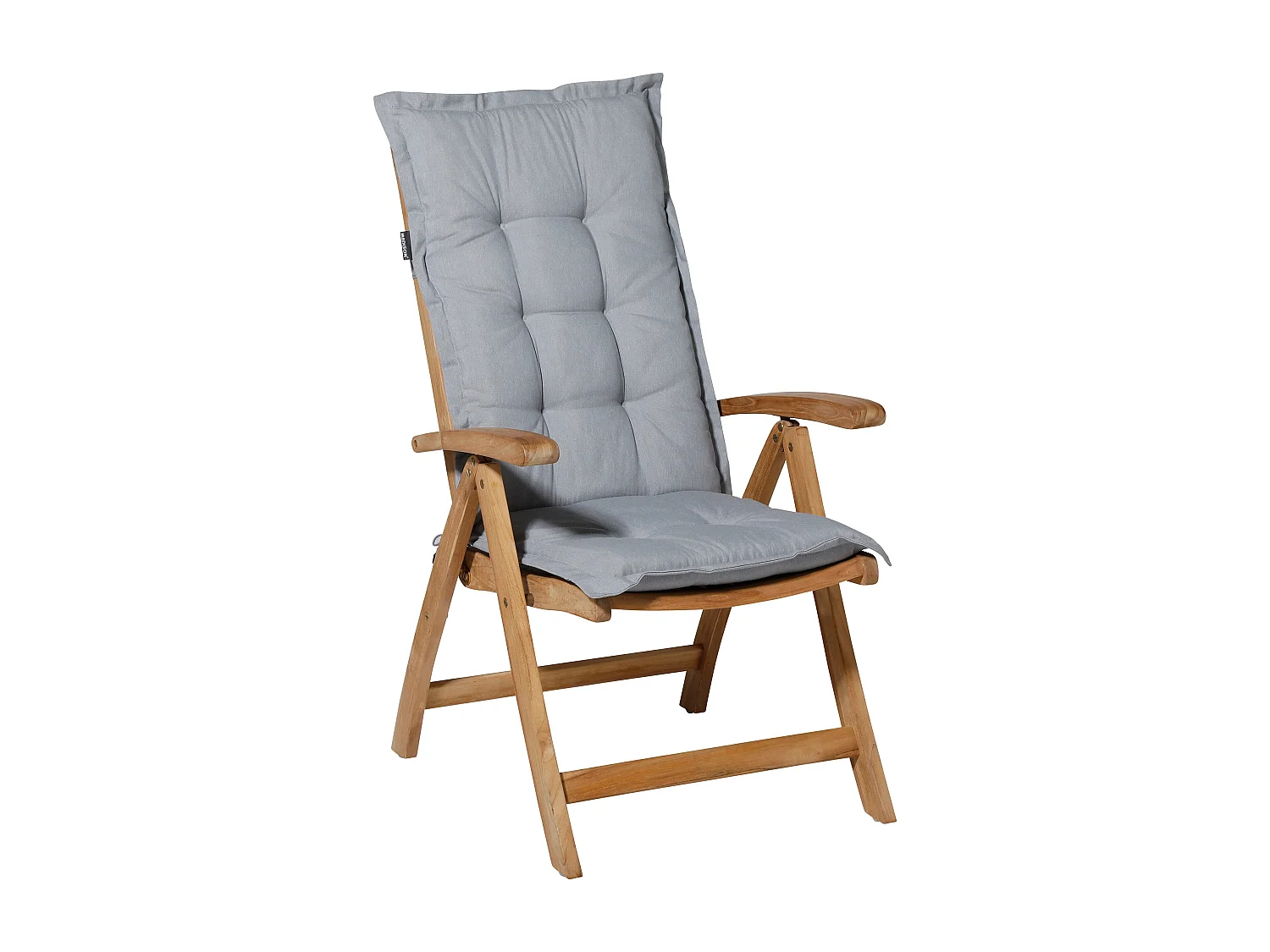 Coussin de chaise de jardin dossier bas Panama gris clair - Environ 105 x 50 cm - Lot de 4