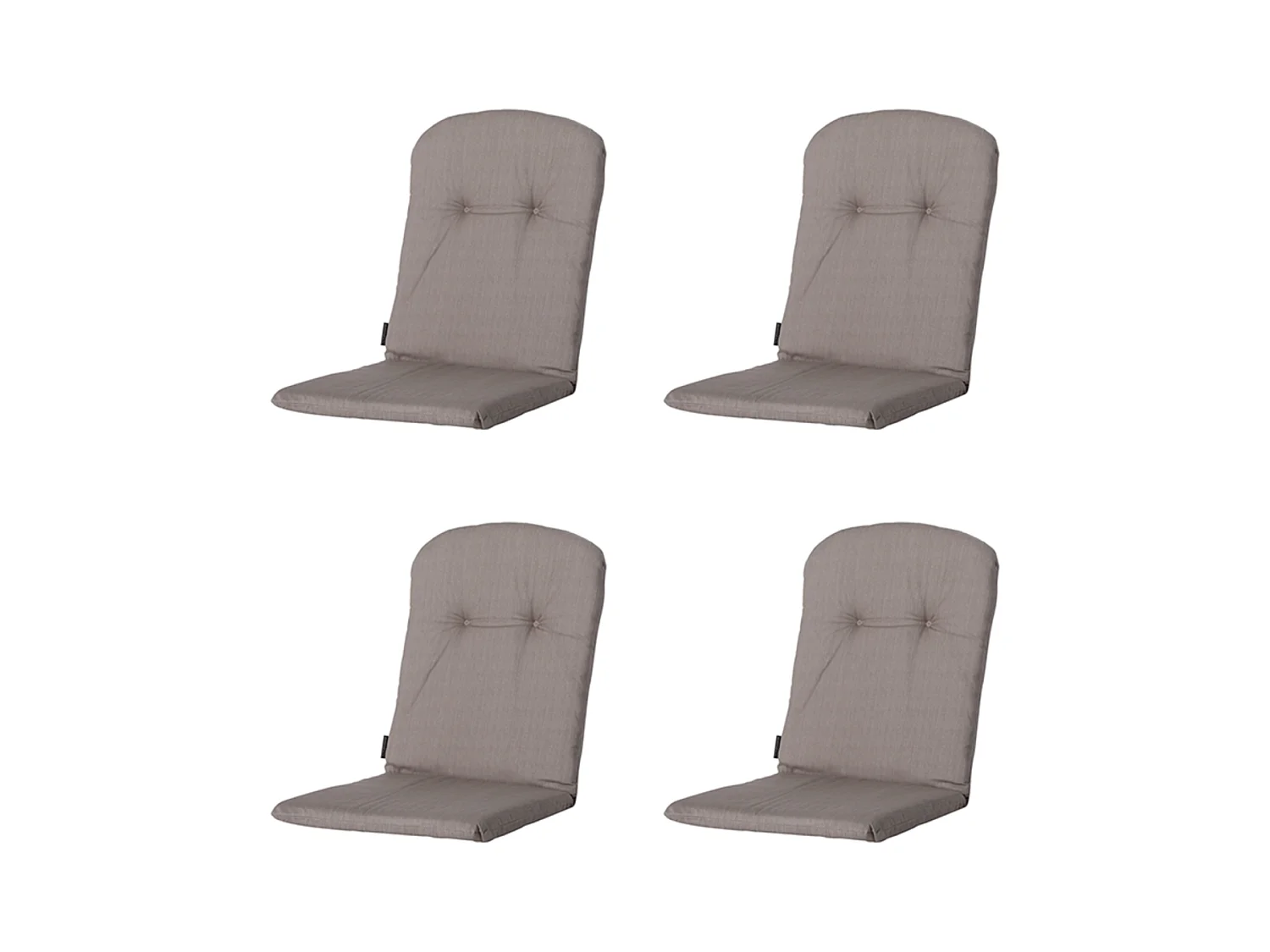 Coussin de fauteuil haut dossier Basic taupe - Environ 96 x 45 cm - Lot de 4