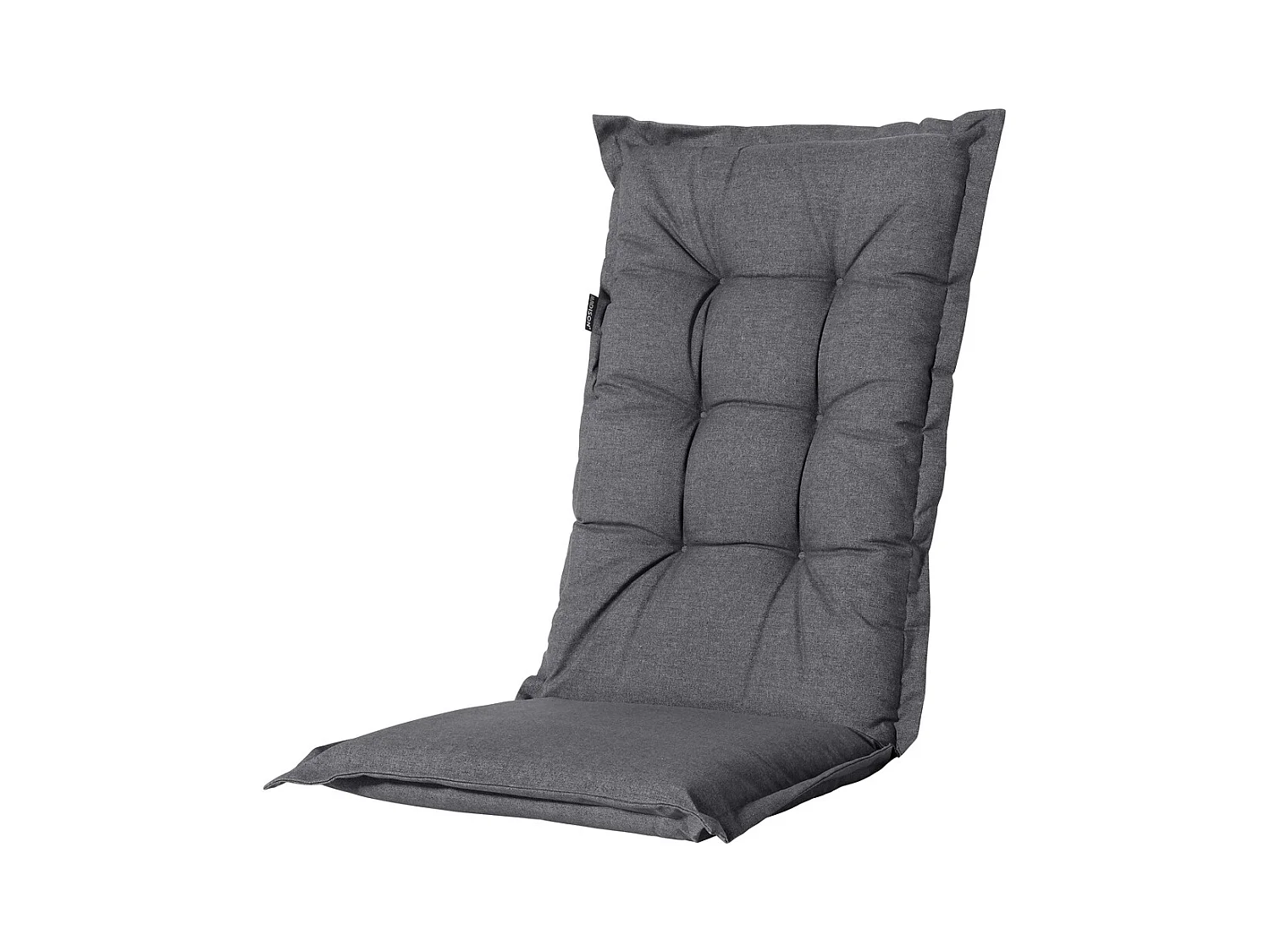 Coussin de chaise de jardin à dossier haut Manchester gris - Environ 123 x 50 cm - Lot de 4