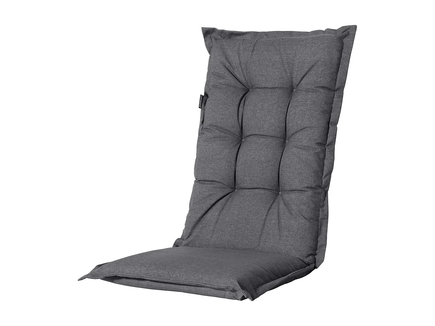 Coussin de chaise de jardin à dossier haut Manchester gris - Environ 123 x 50 cm - Lot de 4