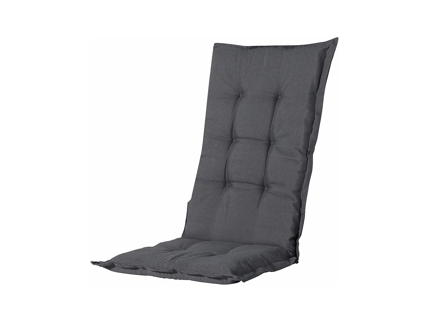 Coussin de chaise de jardin haut dossier Panama gris - Environ 123 x 50 cm - Lot de 4