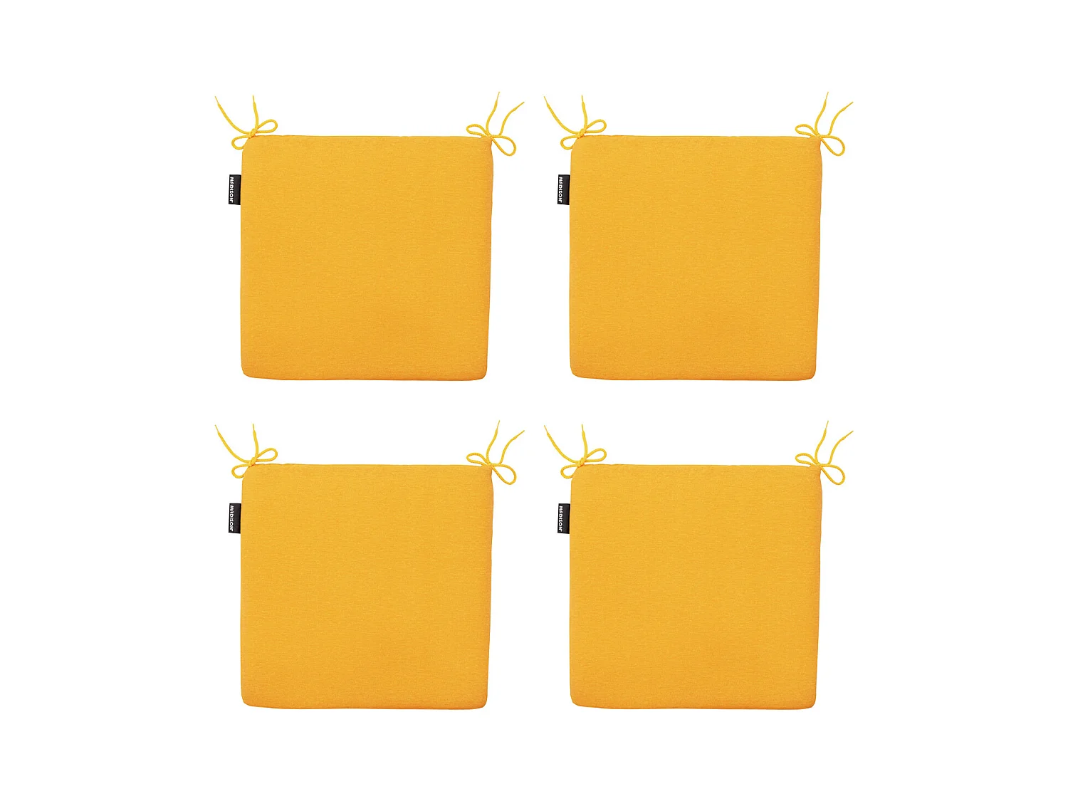 Coussin d'assise Panama doré brillant - Environ 40 x 40 cm - Lot de 4