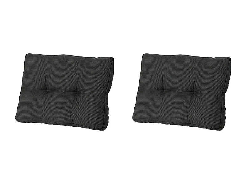 Coussin d'assise Florance Rib noir - Environ 43 x 60 cm - Lot de 2