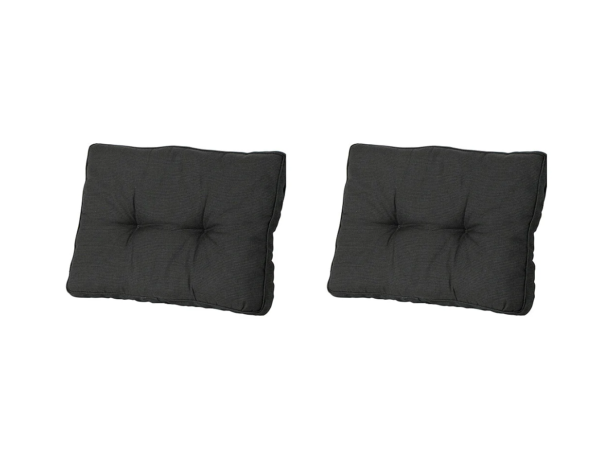 Coussin d'assise Florance Rib noir - Environ 43 x 60 cm - Lot de 2