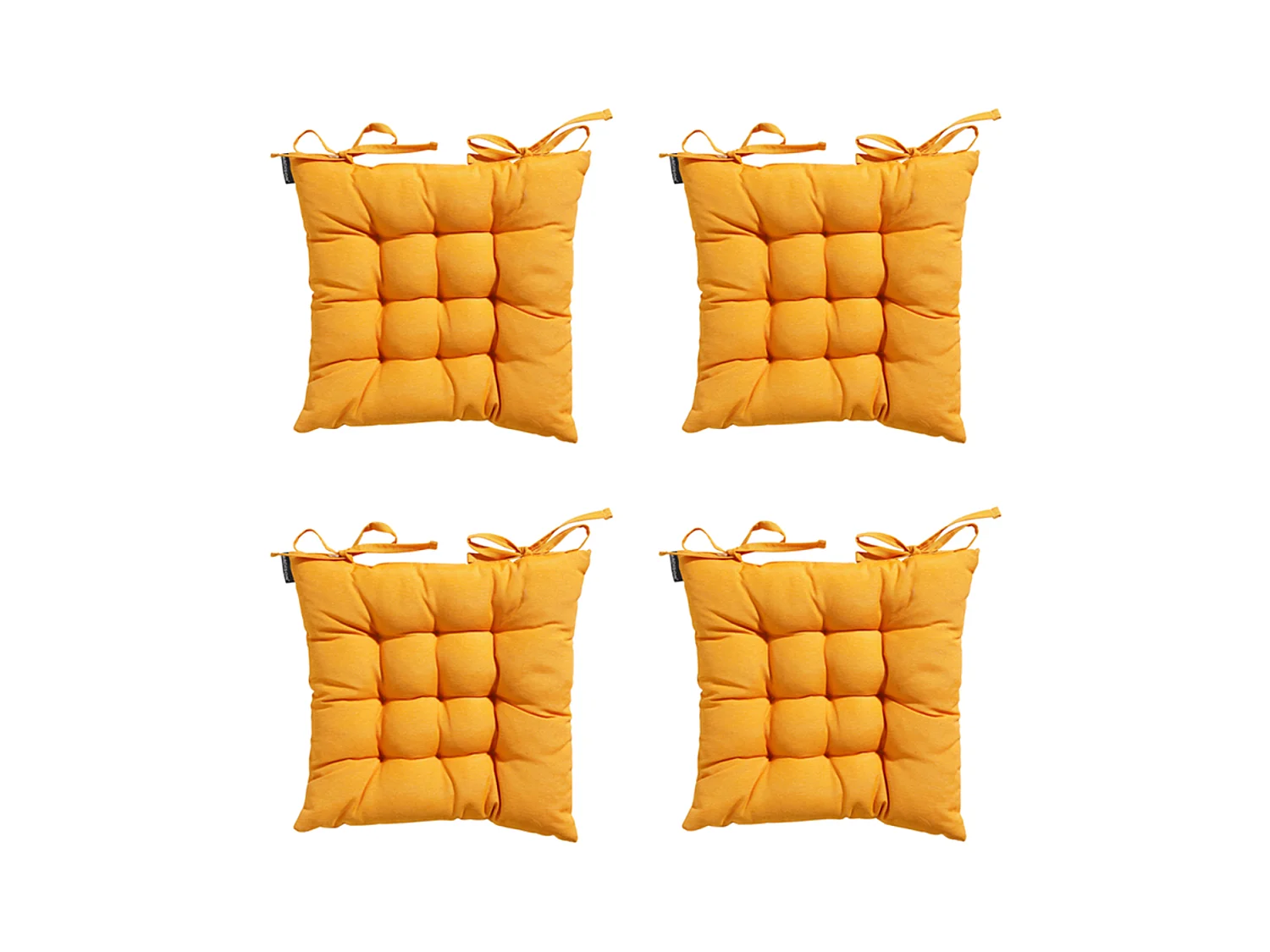 Coussin d'assise Toscane Panama doré brillant - Env. 46 x 46 cm - Lot de 4