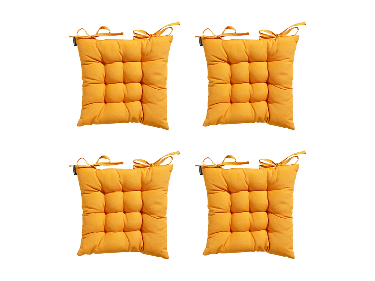 Coussin d'assise Toscane Panama doré brillant - Env. 46 x 46 cm - Lot de 4