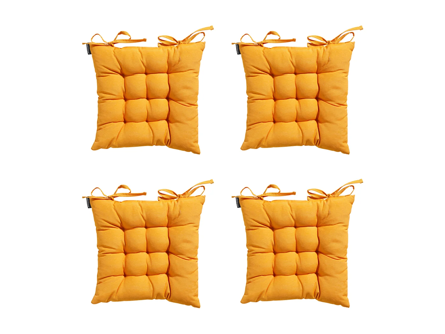 Coussin d'assise Toscane Panama doré brillant - Env. 46 x 46 cm - Lot de 4