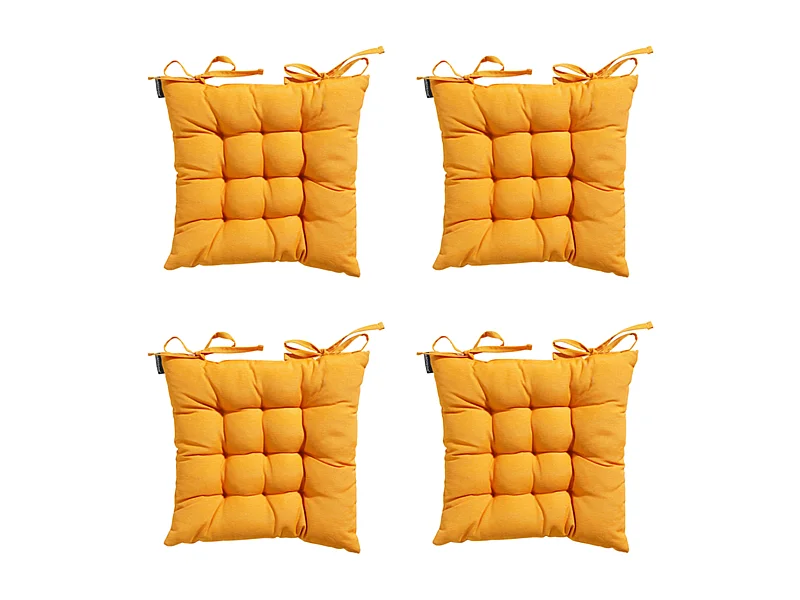 Coussin d'assise Toscane Panama doré brillant - Env. 46 x 46 cm - Lot de 4