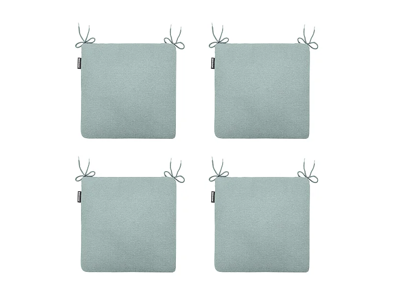 Coussin d'assise Naples bleu azur - Env. 40x40 cm - Lot de 4