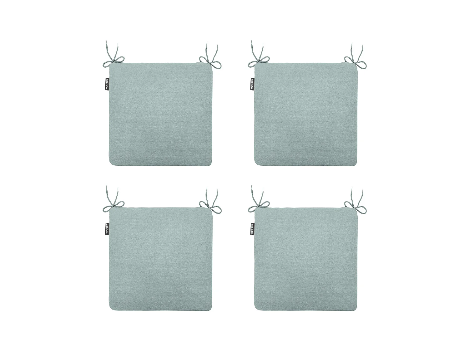 Coussin d'assise Naples bleu azur - Env. 40x40 cm - Lot de 4