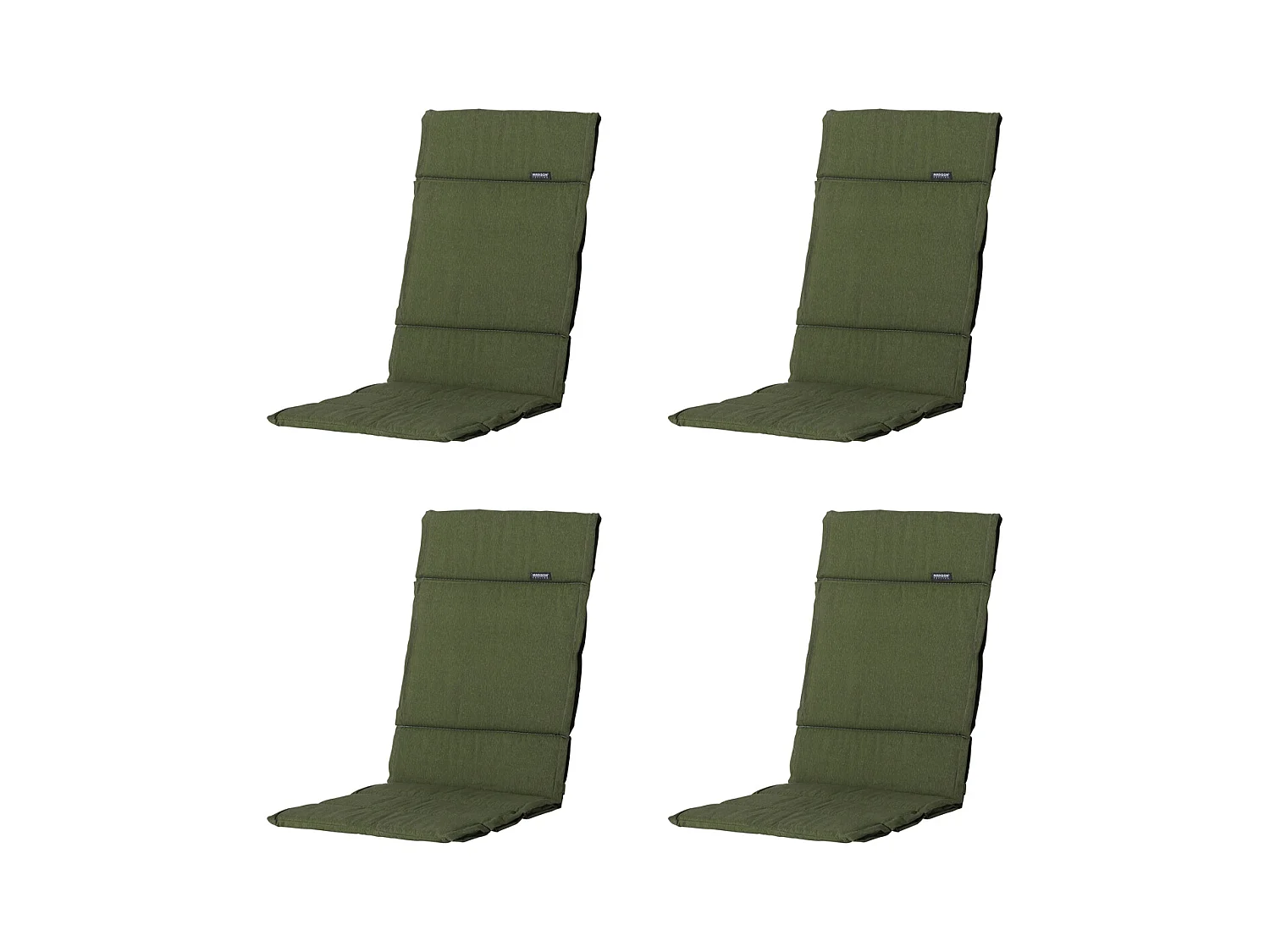 Coussin de jardin Fiber Deluxe Panama vert - Env. 125 x 50 cm - Lot de 4