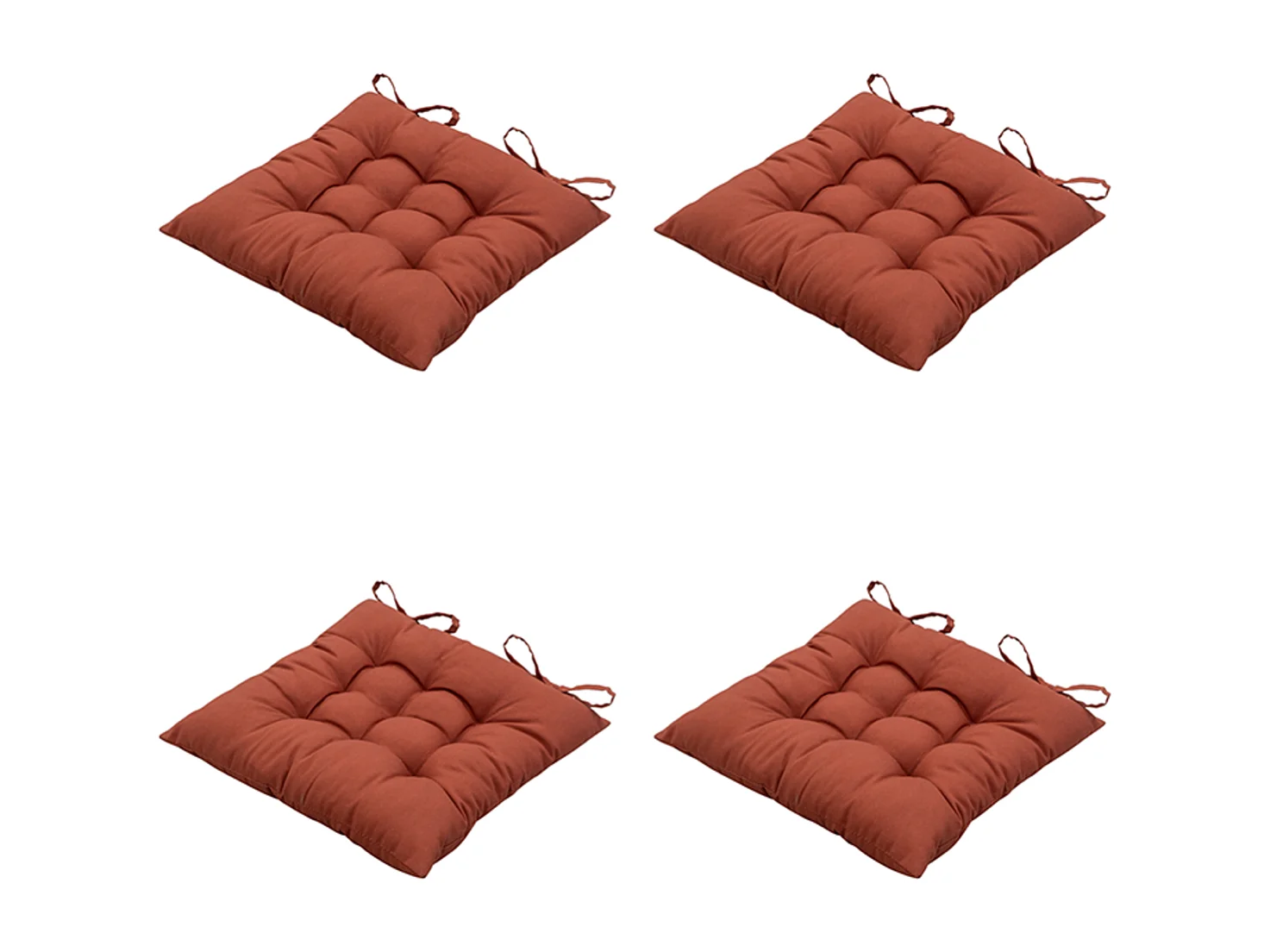 Coussin d'assise Panama Terra - Environ 46 x 46 cm - Lot de 4