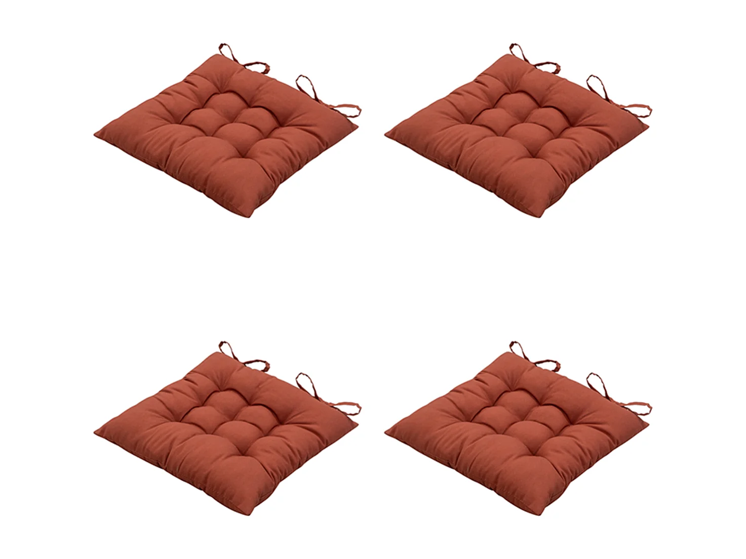 Coussin d'assise Panama Terra - Environ 46 x 46 cm - Lot de 4