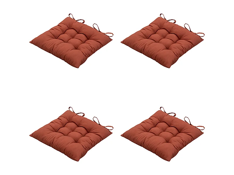 Coussin d'assise Panama Terra - Environ 46 x 46 cm - Lot de 4