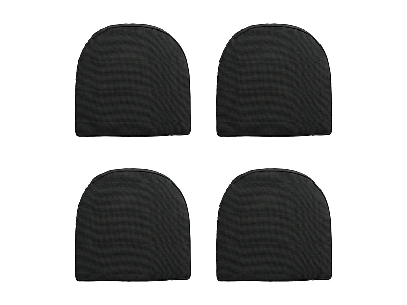 Coussin d'assise en osier York Rib noir - Environ 48 x 48 cm - Lot de 4