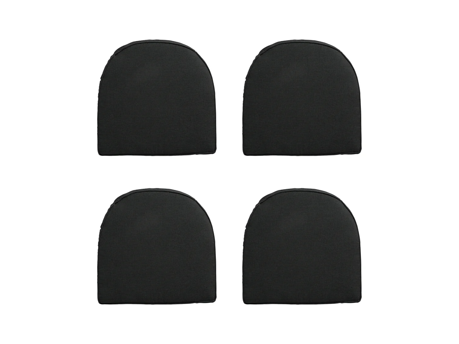 Coussin d'assise en osier York Rib noir - Environ 48 x 48 cm - Lot de 4