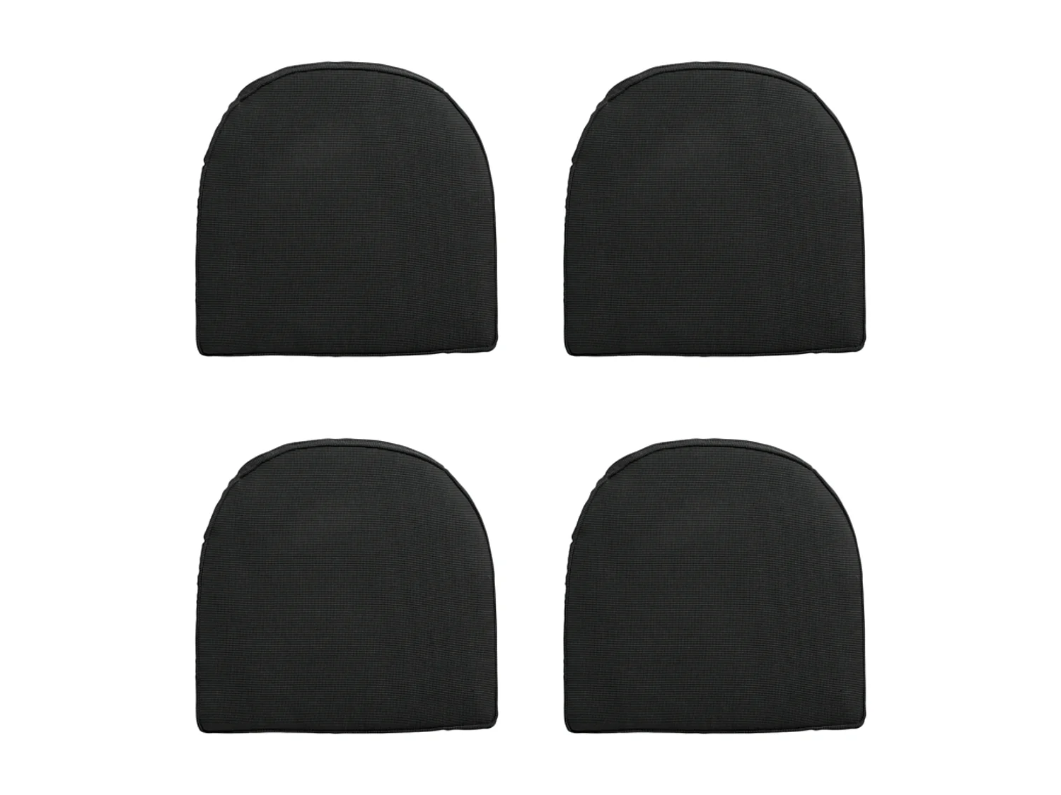 Coussin d'assise en osier York Rib noir - Environ 48 x 48 cm - Lot de 4