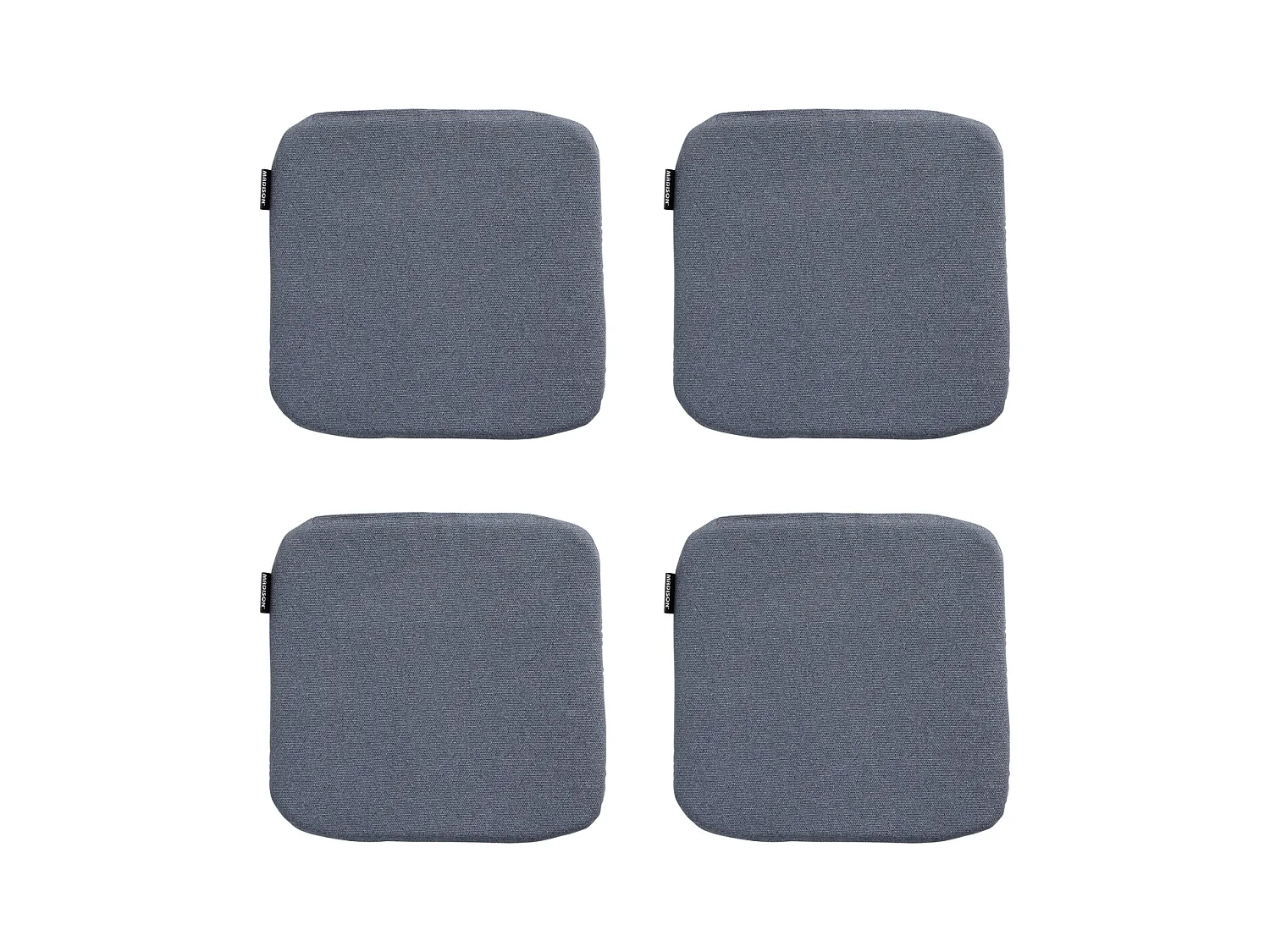 Cojín de asiento Manchester gris denim - Aprox. 40x40 cm - Juego de 4