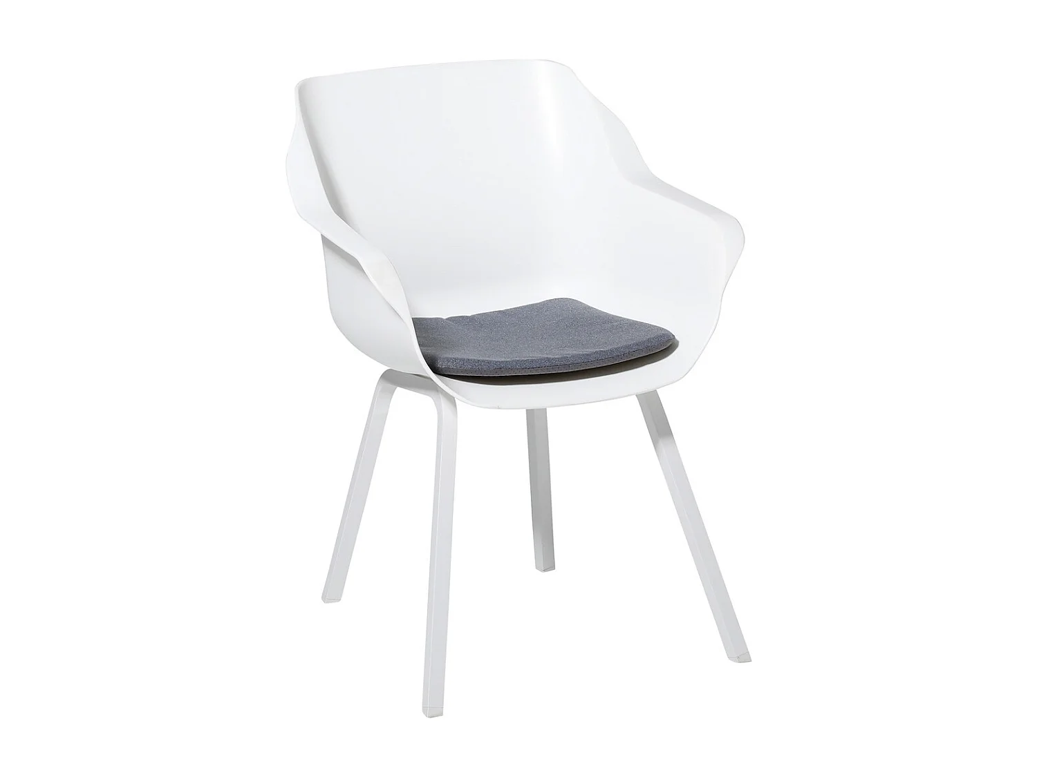 Cojín de asiento Manchester gris denim - Aprox. 40x40 cm - Juego de 4