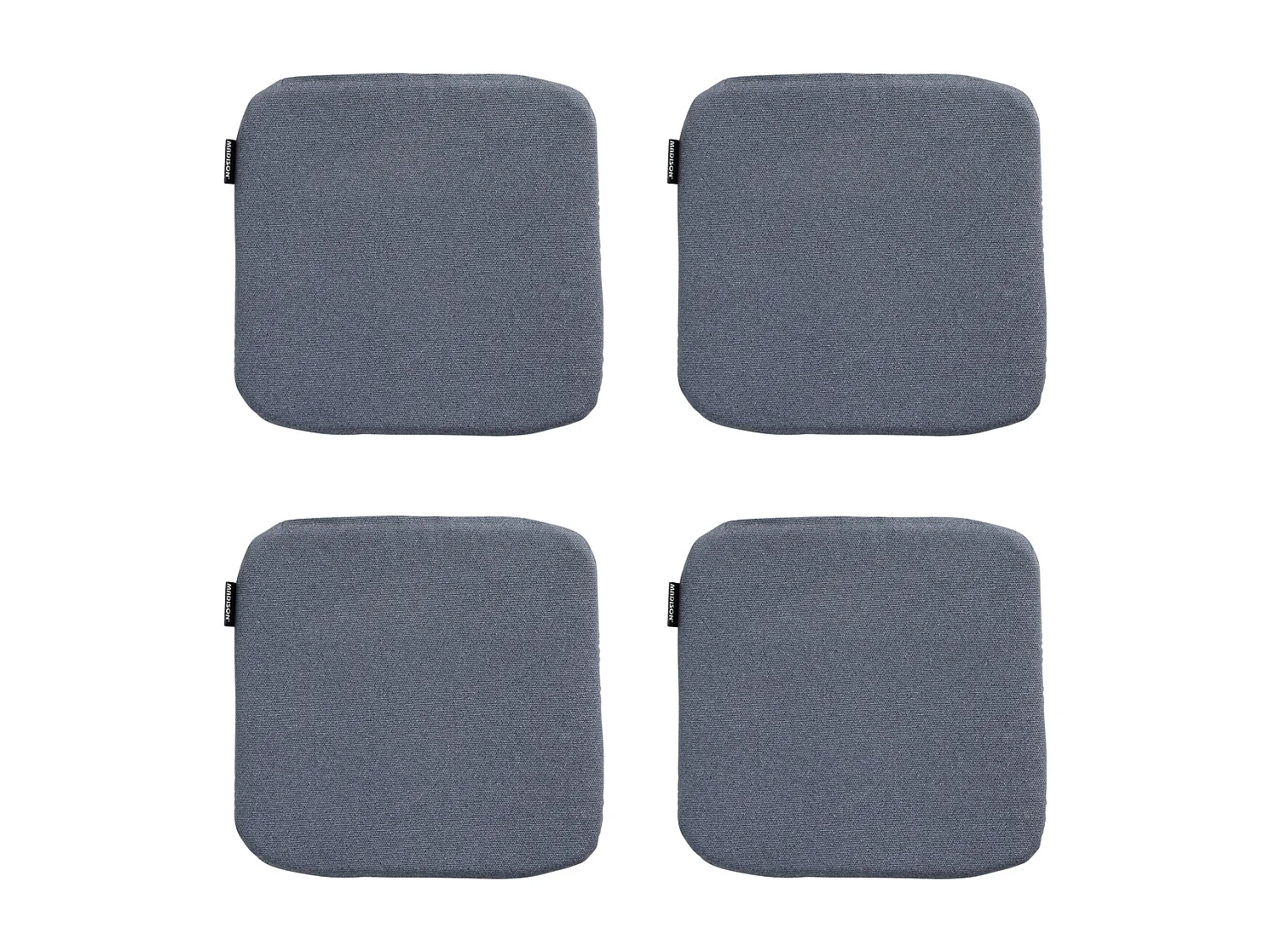 Coussin d'assise Manchester gris denim - Environ 40 x 40 cm - Lot de 4