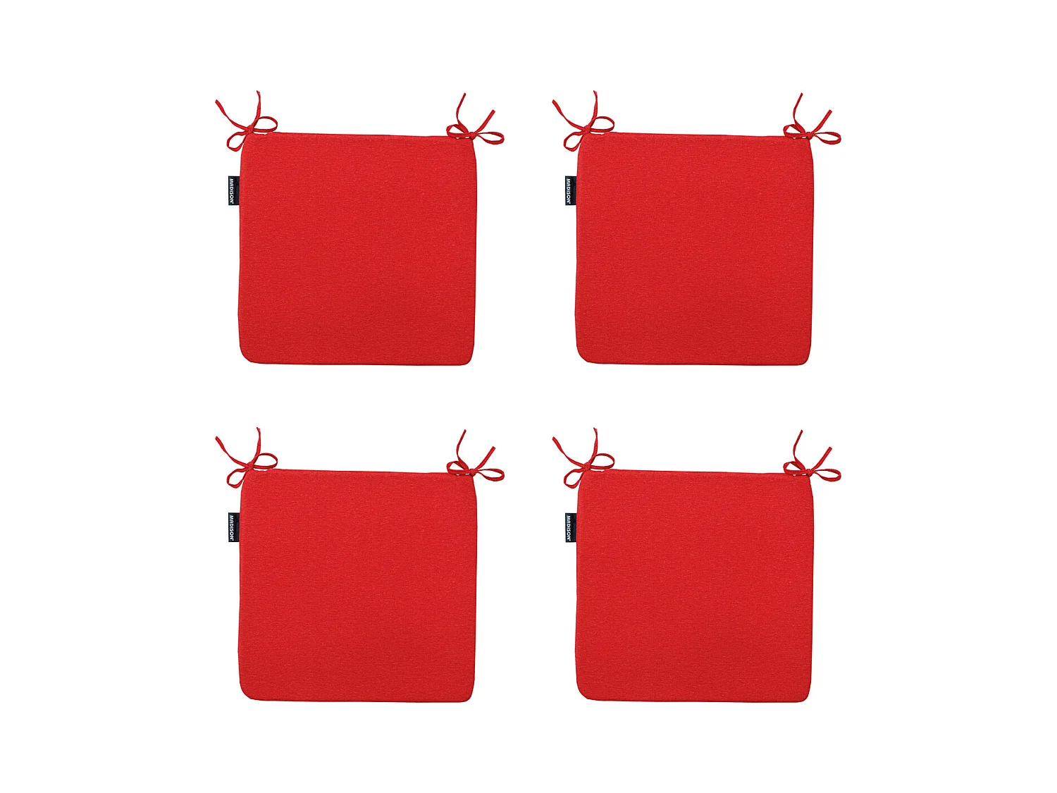 Coussin d'assise Panama rouge - Environ 40 x 40 cm - Lot de 4