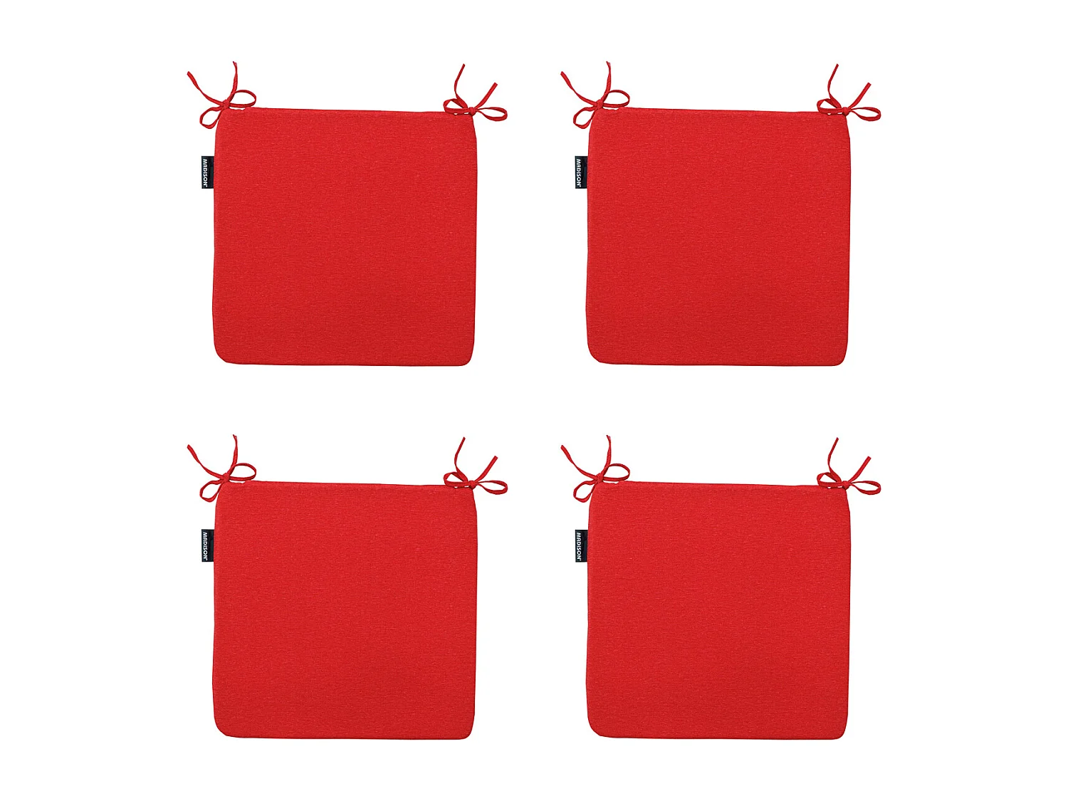 Coussin d'assise Panama rouge - Environ 40 x 40 cm - Lot de 4