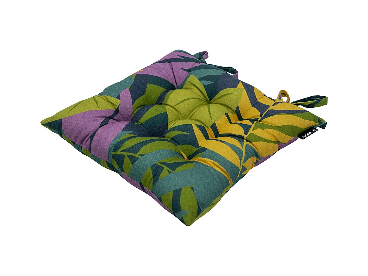 Coussin d'assise Toscane Iven vert - Env. 46x46 cm - Lot de 4