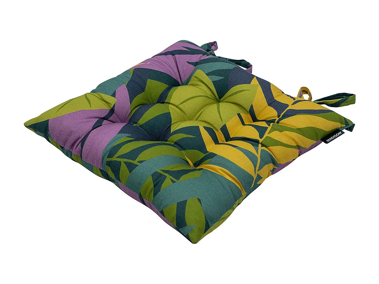 Coussin d'assise Toscane Iven vert - Env. 46x46 cm - Lot de 4