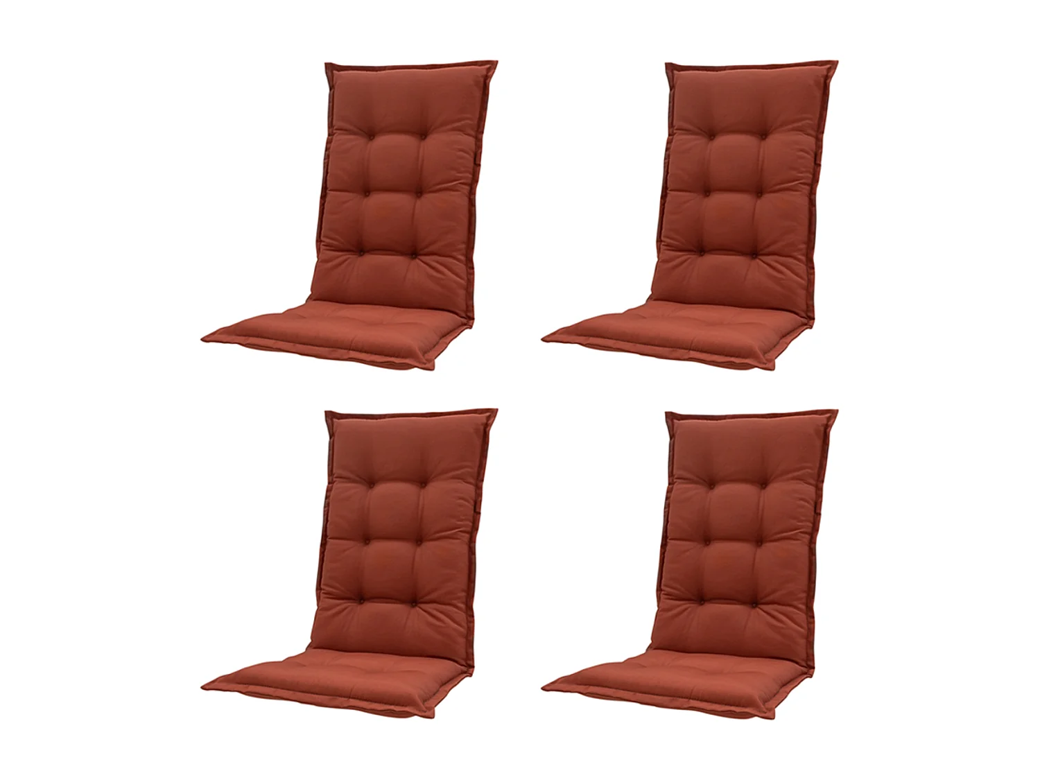 Coussin de chaise de jardin dossier haut Panama Terra - Environ 123 x 50 cm - Lot de 4