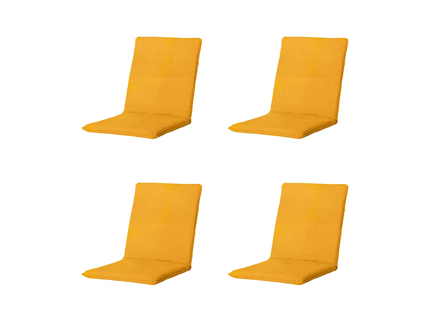 Coussin de chaise empilable Panama doré brillant - Env. 97 x 49 cm - Lot de 4
