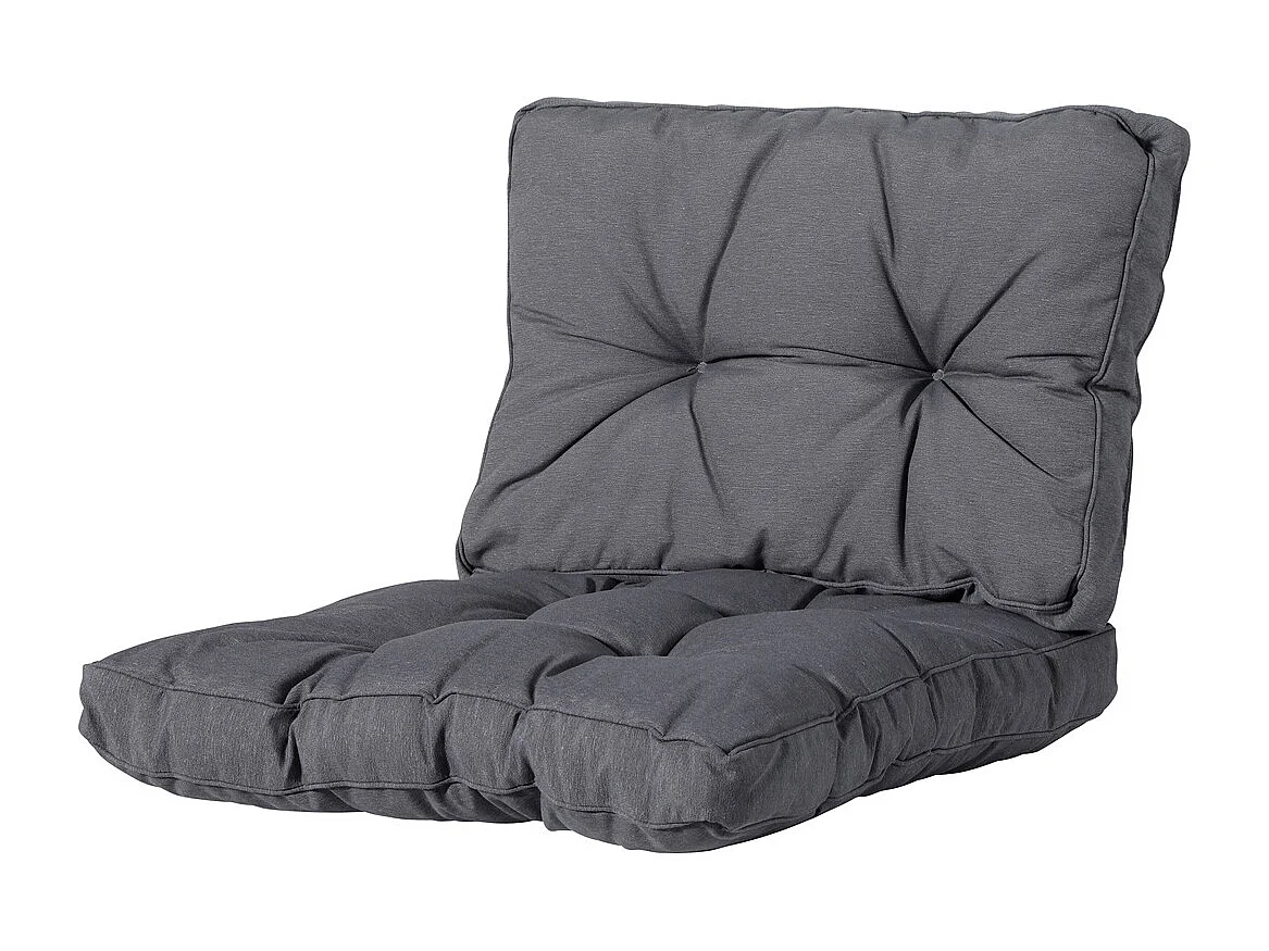 Coussin d'assise Florance Panama gris - Env. 43 x 60 cm - Lot de 2