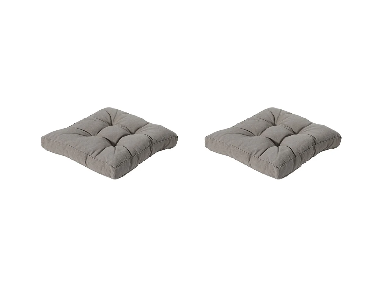 Coussin d'assise Florance Rib foie - Environ 60x60 cm - Lot de 2