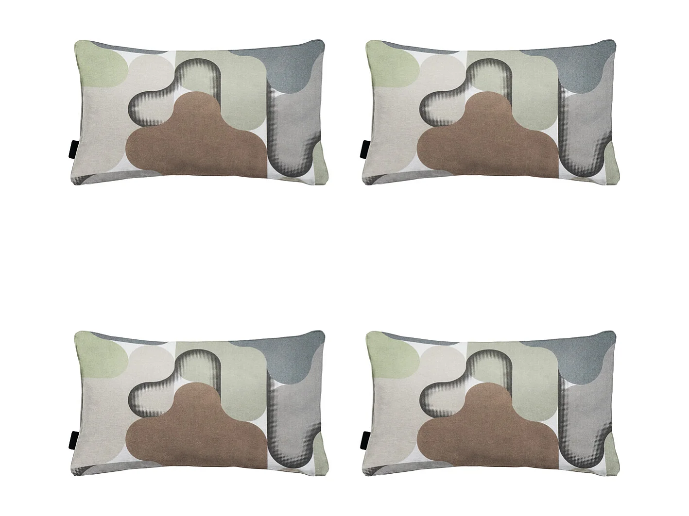 Coussin décoratif Grafi sauge - Env. 30x50 cm - Lot de 4