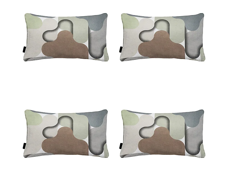 Coussin décoratif Grafi sauge - Env. 30x50 cm - Lot de 4