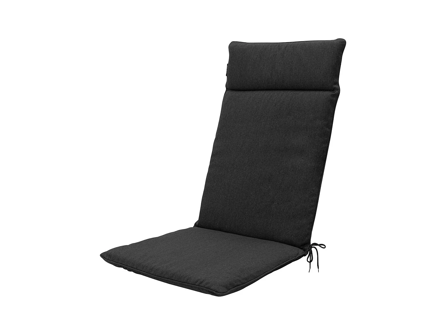 Coussin de chaise de jardin dossier haut toile noire eco+ - Environ 120 x 50 cm - Lot de 4