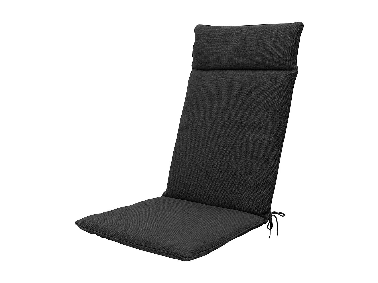 Coussin de chaise de jardin dossier haut toile noire eco+ - Environ 120 x 50 cm - Lot de 4