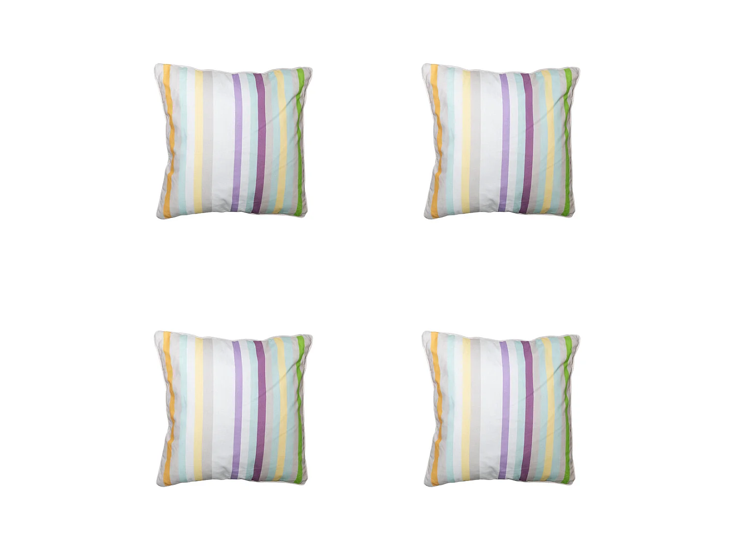 Coussin décoratif Righe violet - Environ 50x50 cm - Lot de 4