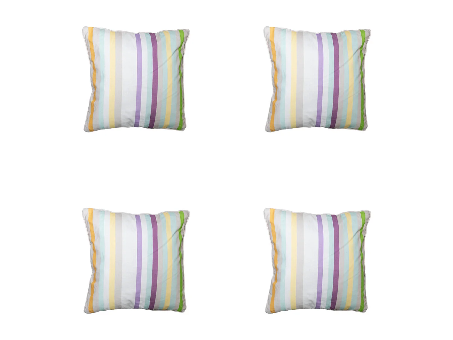 Coussin décoratif Righe violet - Environ 50x50 cm - Lot de 4