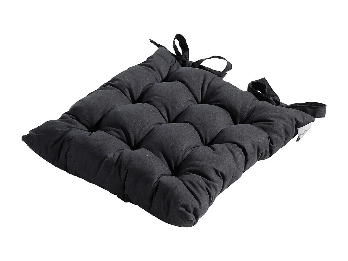 Coussin d'assise Tuscany Basic noir - Environ 46 x 46 cm - Lot de 4