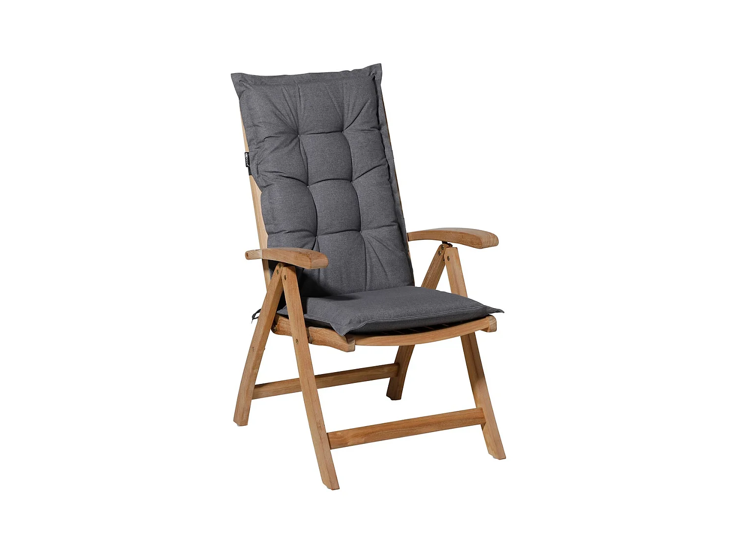 Coussin de chaise de jardin haut dossier Oxford gris - Environ 123 x 50 cm - Lot de 4